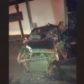 Vítima estava sozinha no carro e foi socorrida com ferimentos graves (Foto: Corpo de Bombeiros)