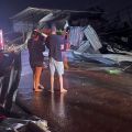 Temporal derrubou ginásio em Giruá, RS — Foto: Brigada Militar