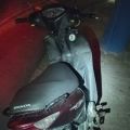 Jovem conduz moto com placa adulterada e põe a culpa no cachorro em SC — Foto: PM/Divulgação