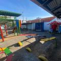 Reforma no parque da creche onde houve ataque em Blumenau — Foto: Felipe Sales/NSC TV