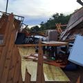 Estragos foram registrados em Santo Amaro da Imperatriz (SC) — Foto: Defesa Civil/Divulgação